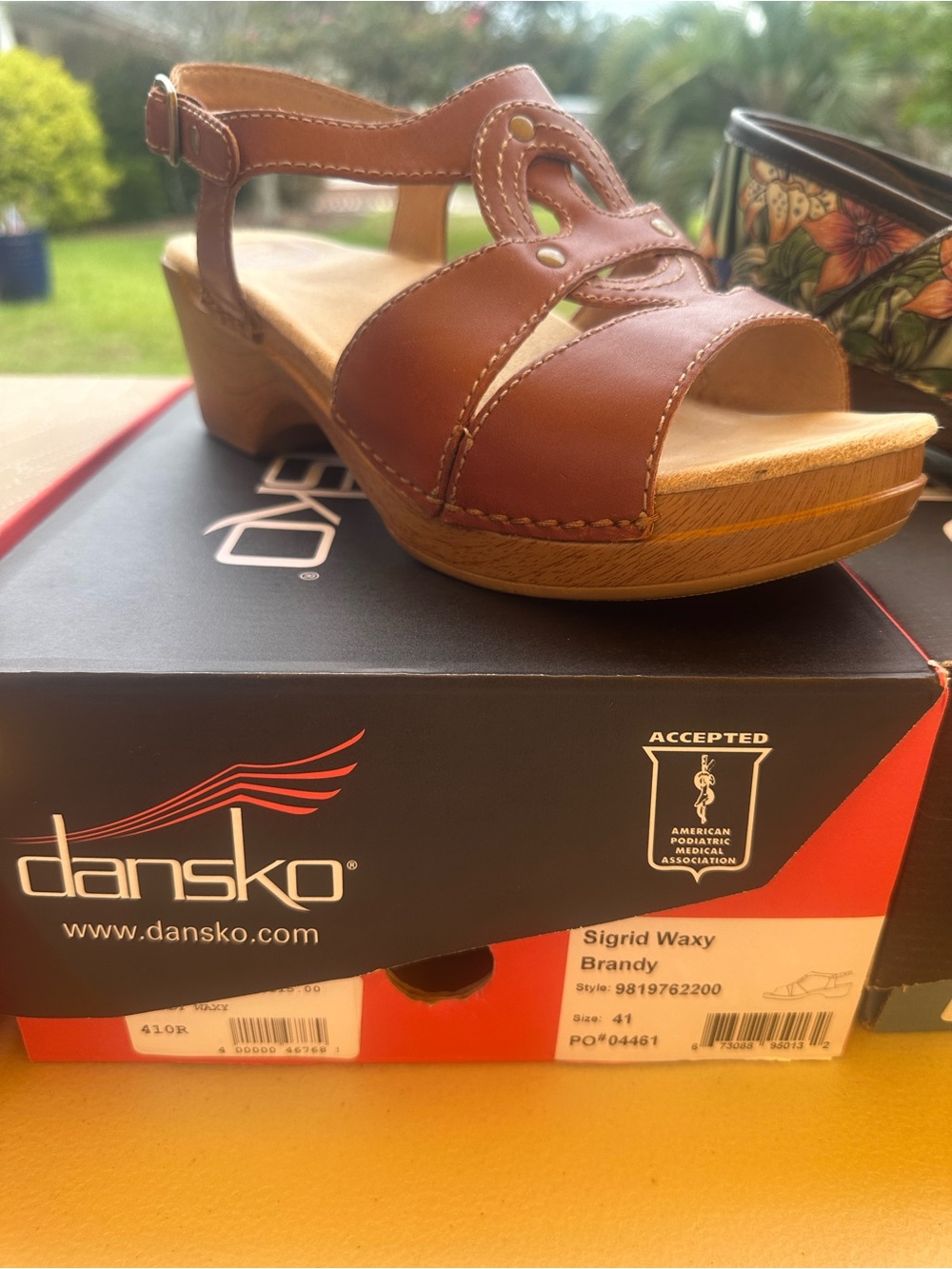 Dansko Brandy Leather Open-Toe Sandal with Ankle Strap